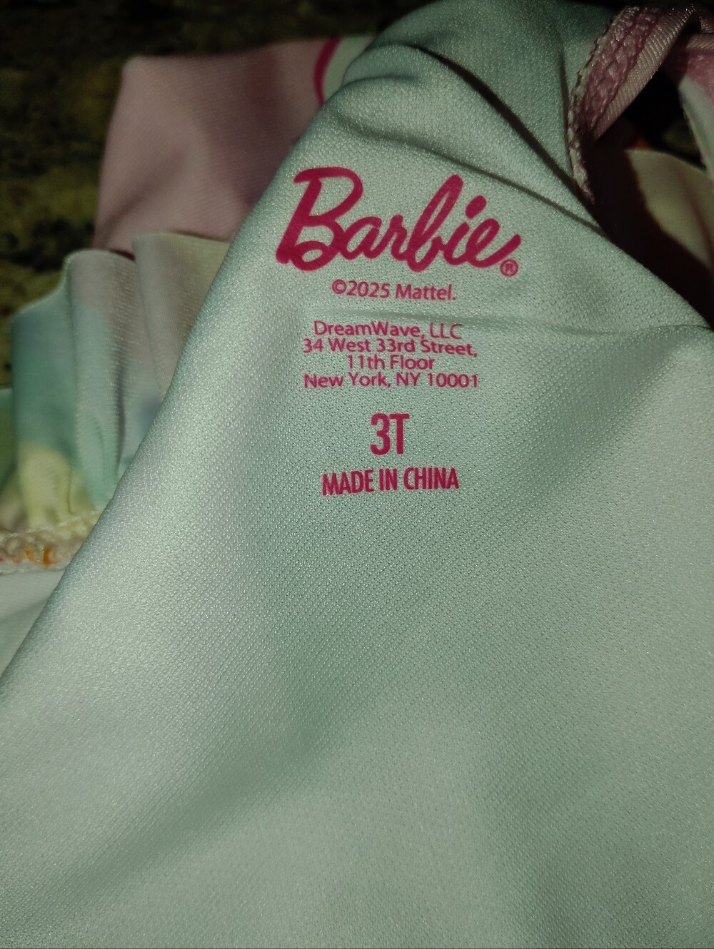 ✨ NWT 3t Barbie™ Girls UPF 50+ Pastel Rainbow Ruffle Swim Top - Picture 5 of 6